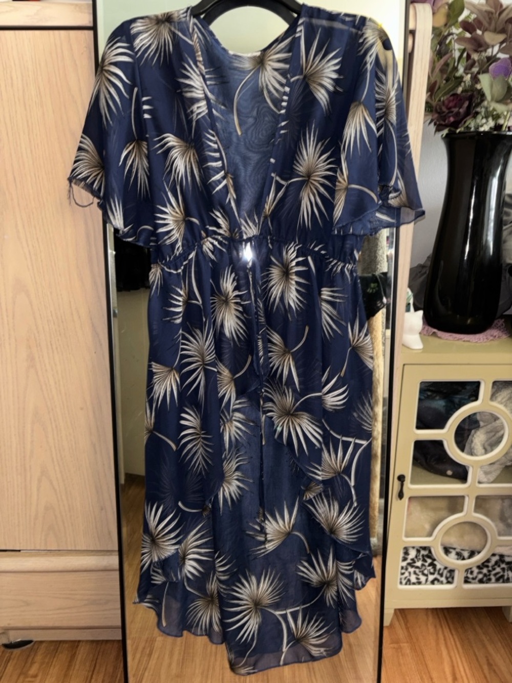 Timing Tropical Palm Leaves Beach Cover Up